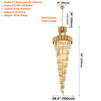 Modern crystal staircase chandelier for luxury foyer lighting by YOOGEE