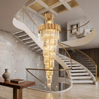 YOOGEE luxury staircase chandelier for high ceiling entryway lighting