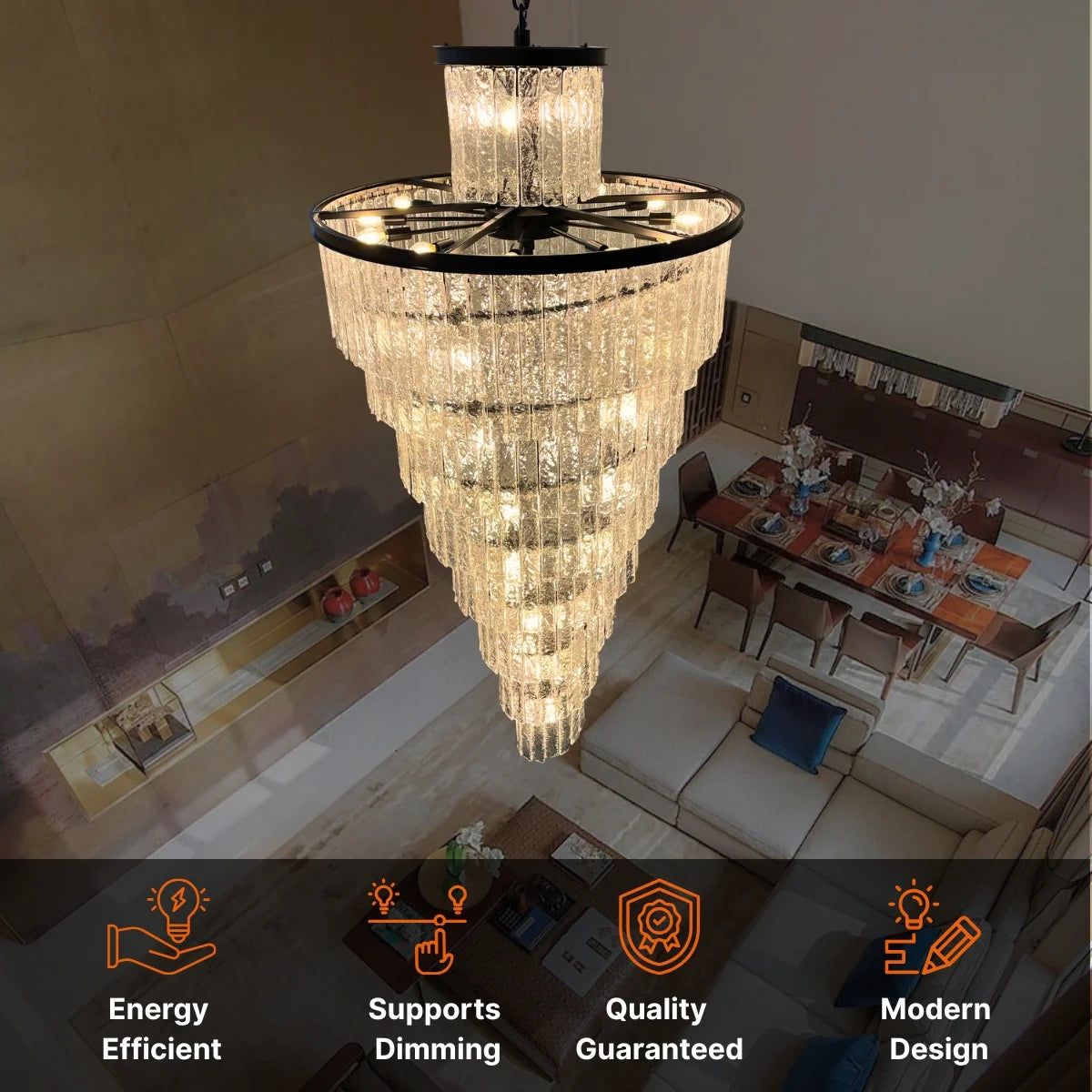 Aqua Black Glass Pendant Light