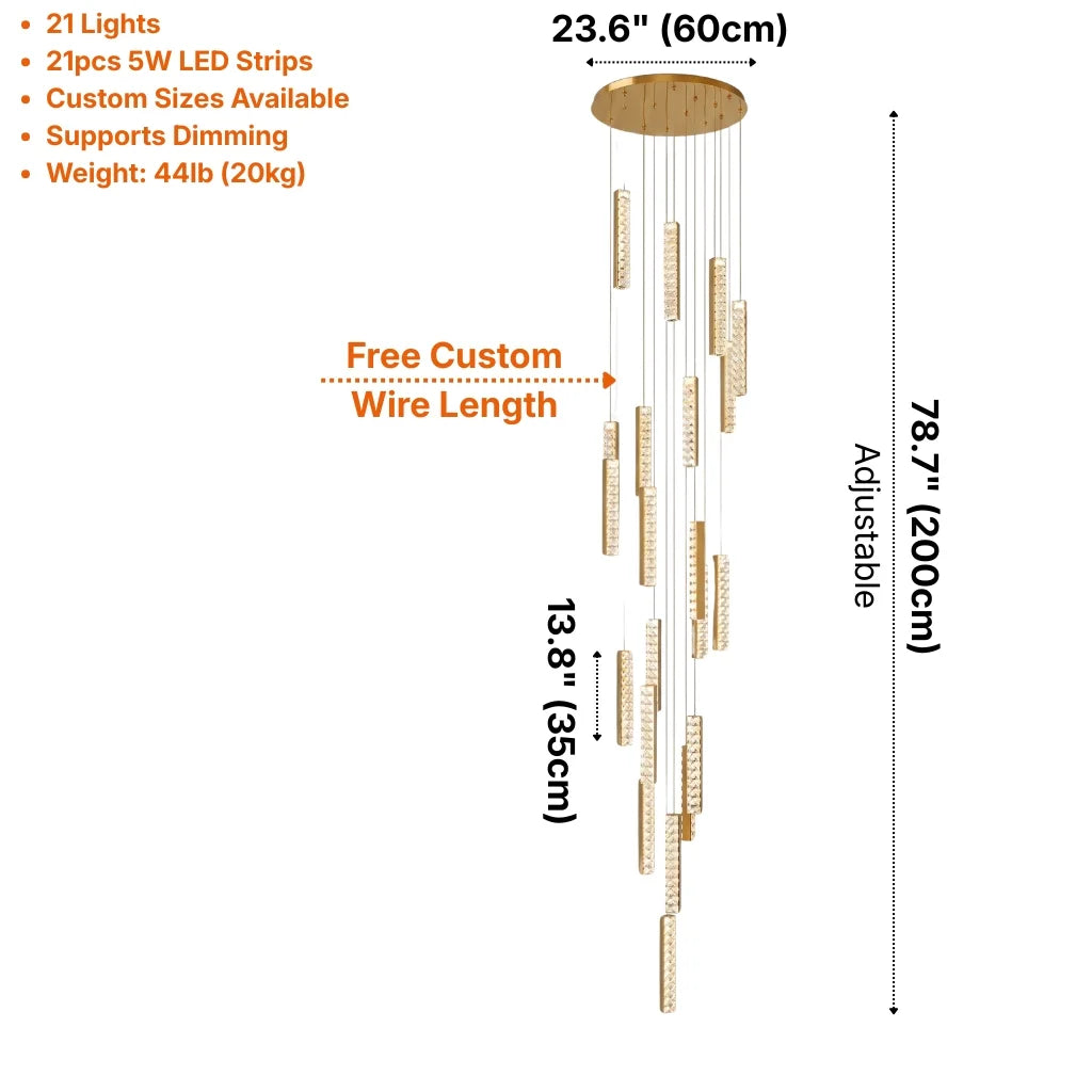 YOOGEE luxury crystal chandelier for modern dining room lighting