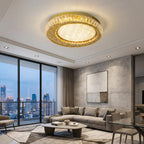 Nest Modern Crystal Gold Ceiling Lamp for Bedroom