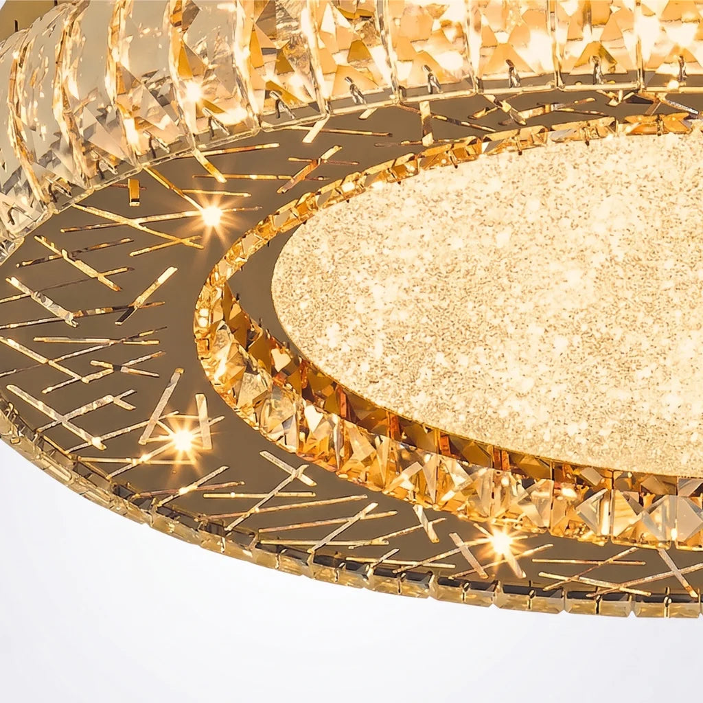 Nest Modern Crystal Gold Ceiling Lamp for Bedroom