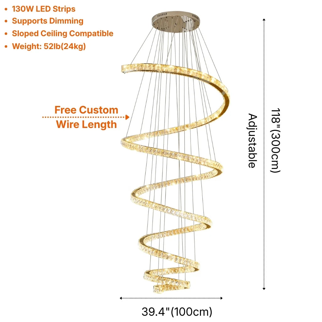 YOOGEE luxury crystal chandelier for modern dining room lighting
