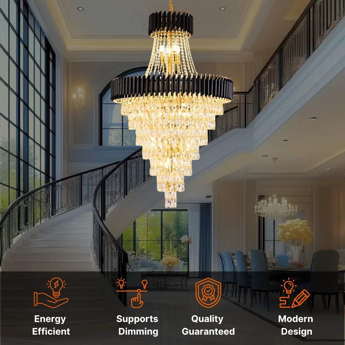 Ethereal-loft Black Gold Chandelier