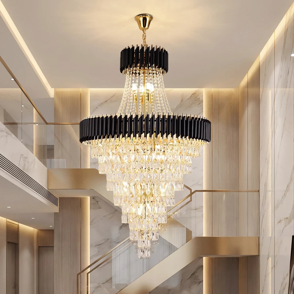 black and gold chandeliers