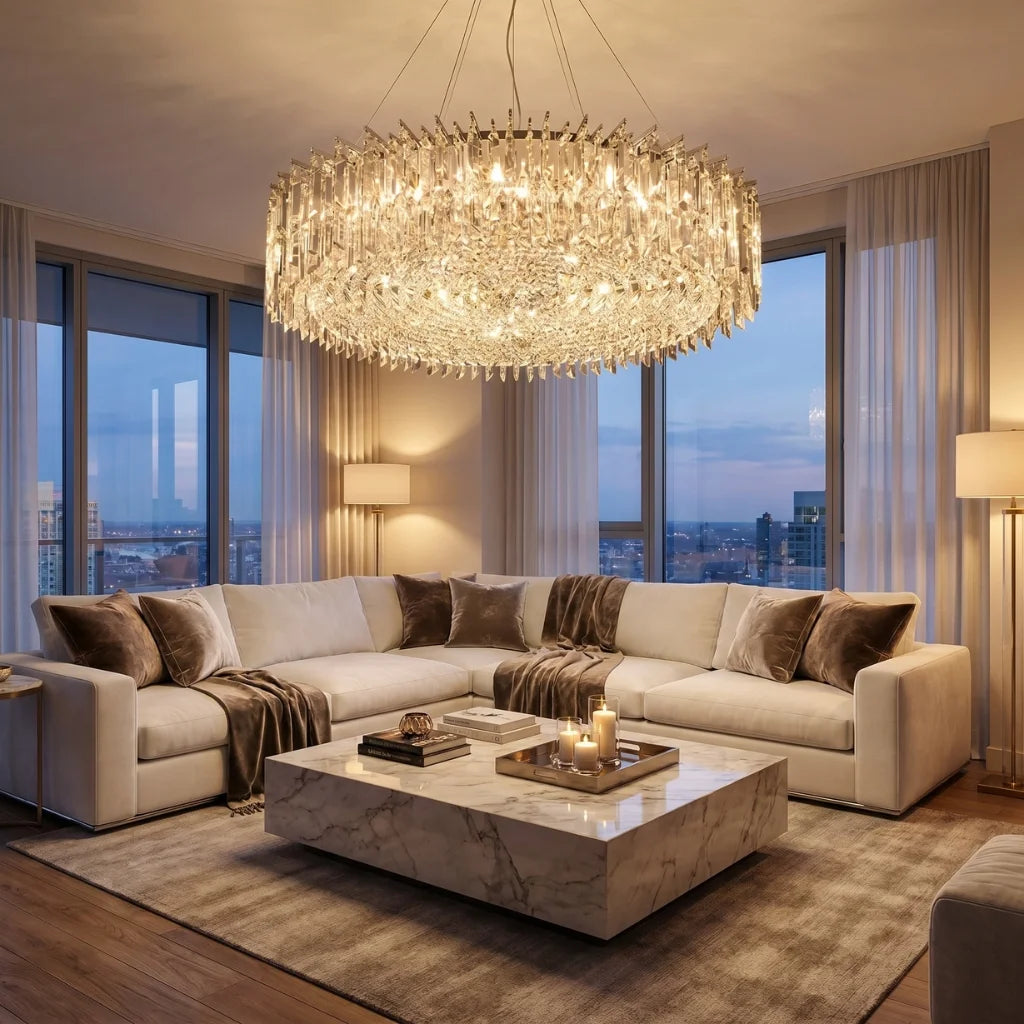 YOOGEE luxury crystal chandelier for modern dining room lighting