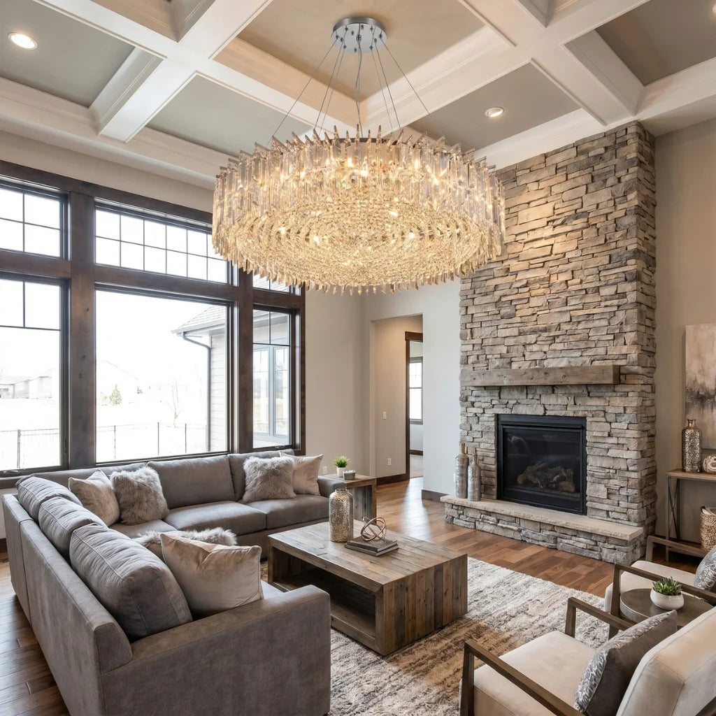 YOOGEE luxury crystal chandelier for modern dining room lighting