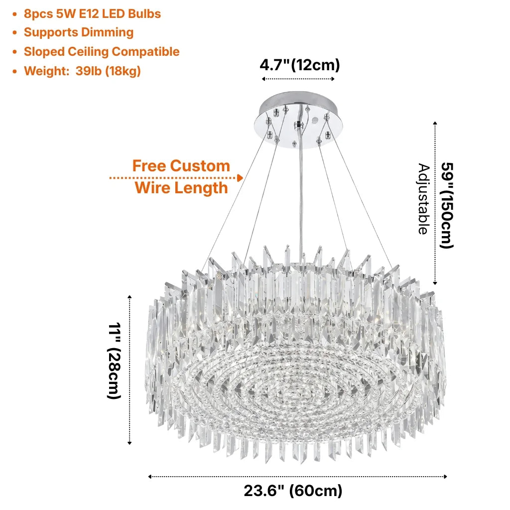 YOOGEE statement chandelier for dining room and foyer lighting