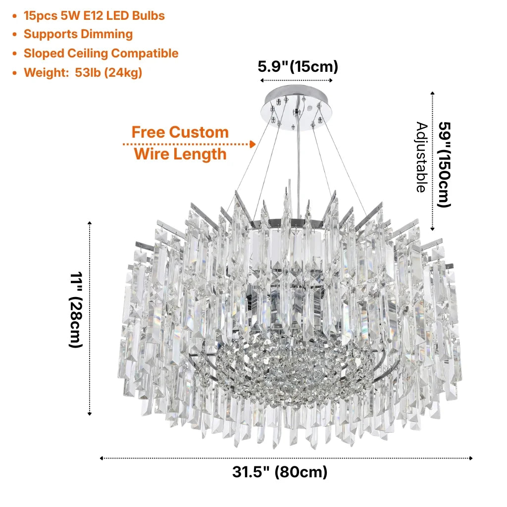 Modern chandelier light fixture for elegant living room decor