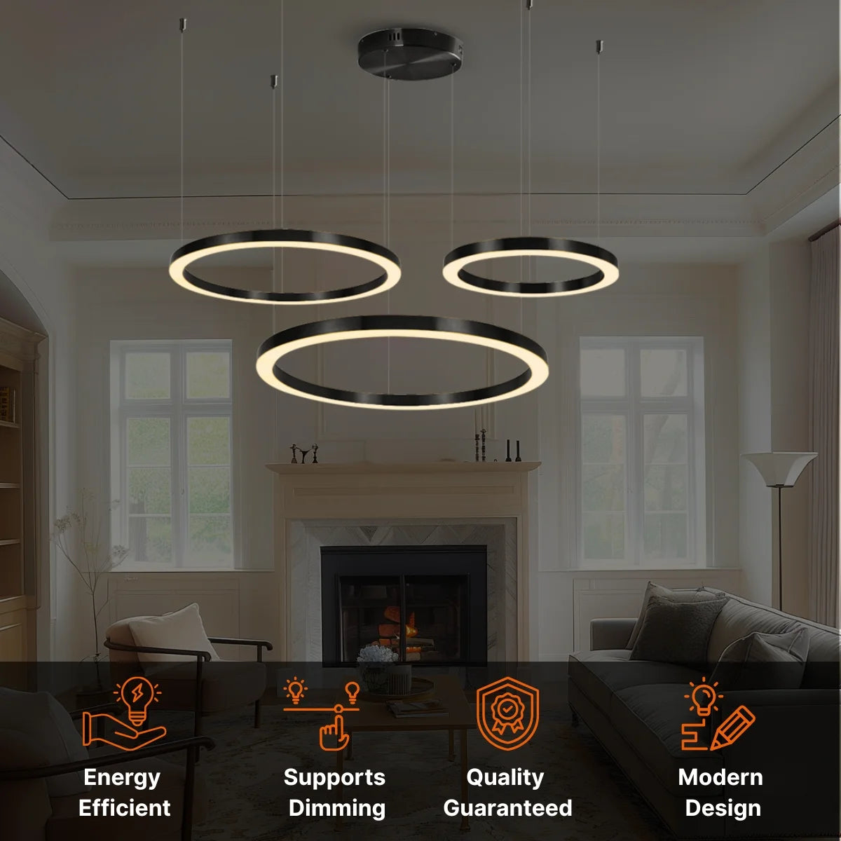 Cosmo Chandelier with Black