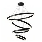 Cosmo Modern Black Ring LED Chandelier for Dining Room & Living Room