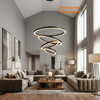 Cosmo Modern Black Ring LED Chandelier for Dining Room & Living Room