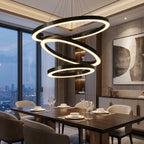 Cosmo Modern Black Ring LED Chandelier for Dining Room & Living Room
