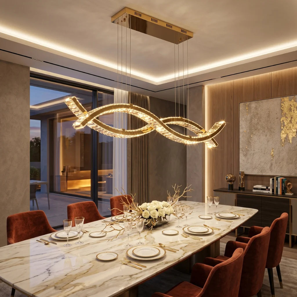 YOOGEE statement chandelier for dining room and foyer lighting