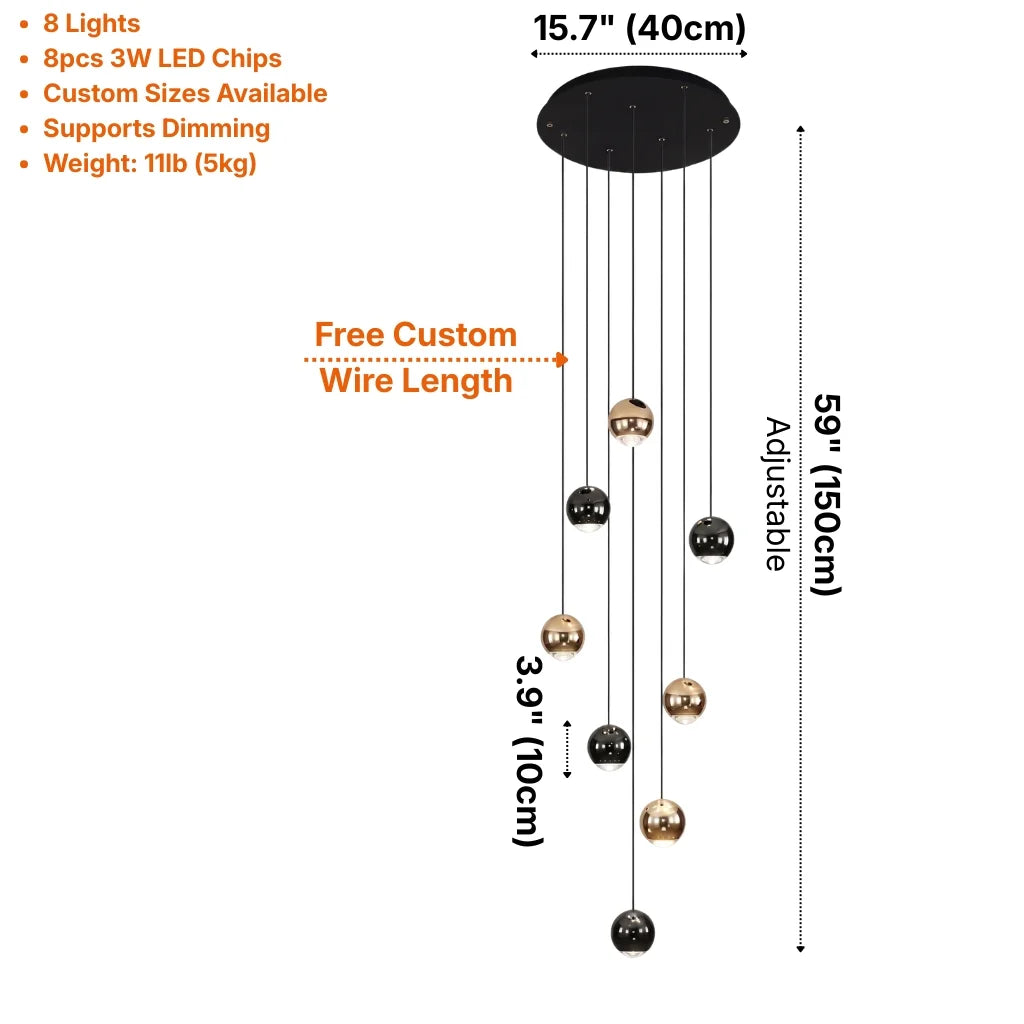 Contemporary chandelier lighting fixture for luxury home decor
