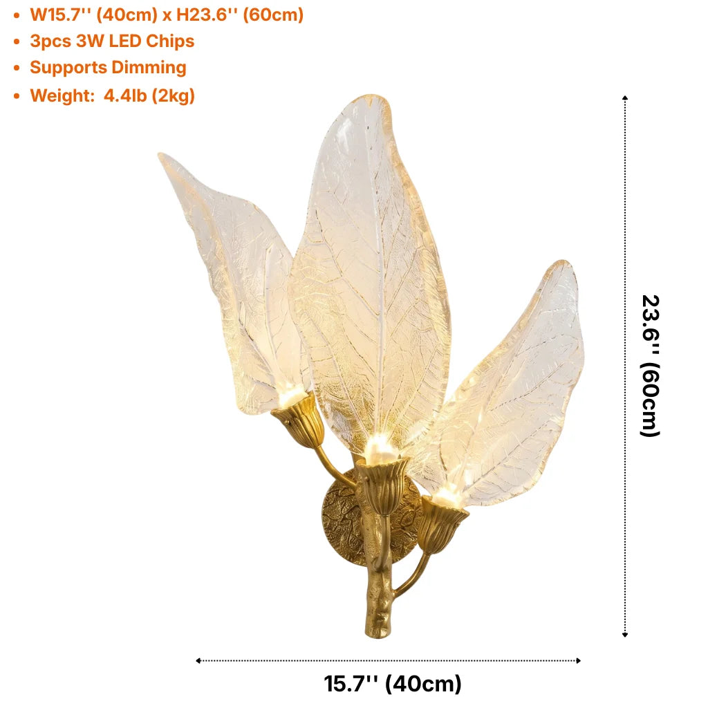 Leaf Acrylic LED Wall Sconce for Bedroom & Hallway