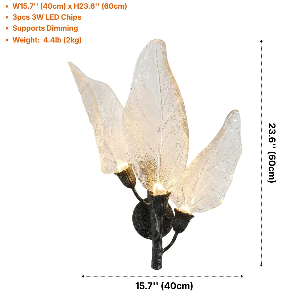 Leaf Acrylic LED Wall Sconce for Bedroom & Hallway