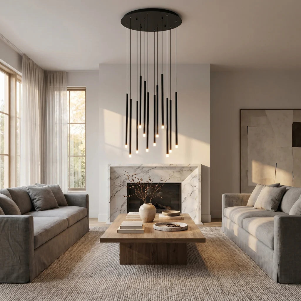 Luxury ceiling chandelier for upscale American home interiors