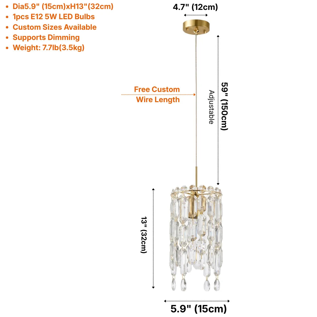 Elf Luxury Crystal Pendant Light for Dining Room