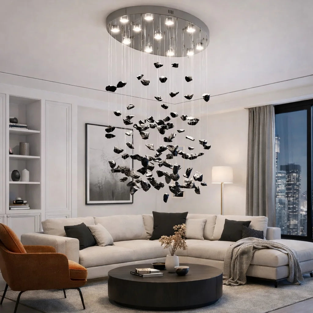 Modern chandelier light fixture for elegant living room decor