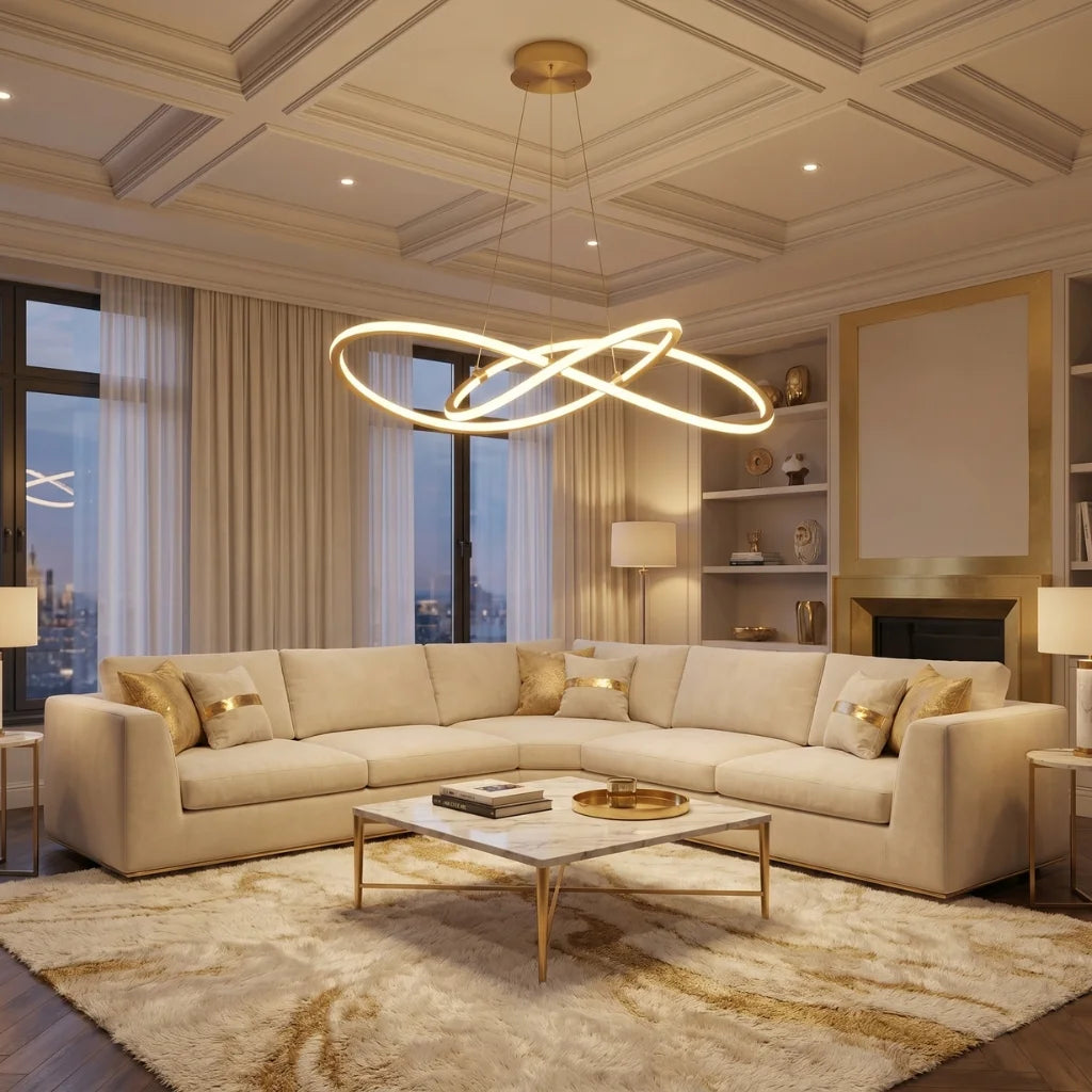 Modern chandelier light fixture for elegant living room decor