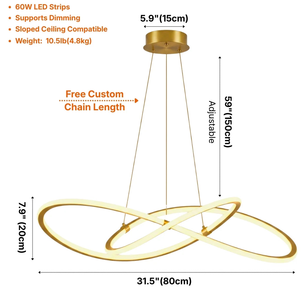 YOOGEE luxury crystal chandelier for modern dining room lighting