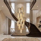 YOOGEE luxury staircase chandelier for high ceiling entryway lighting