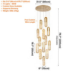 YOOGEE luxury staircase chandelier for high ceiling entryway lighting
