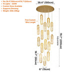 Modern crystal staircase chandelier for luxury foyer lighting by YOOGEE
