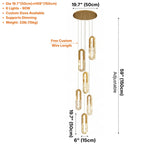 YOOGEE luxury staircase chandelier for high ceiling entryway lighting