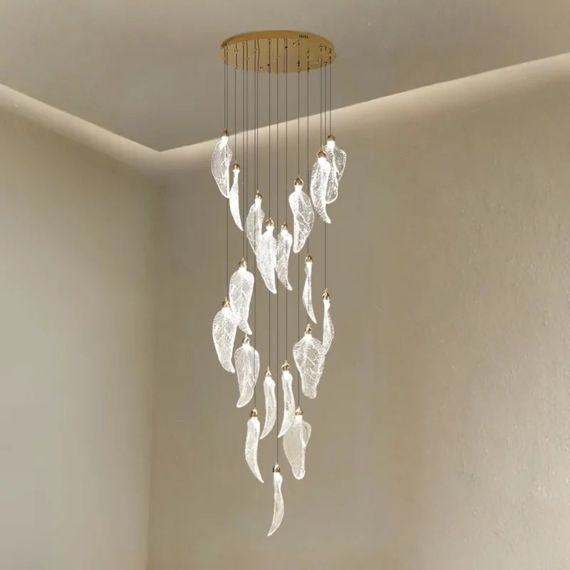leaf chandelier for staircase