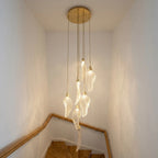 Modern crystal staircase chandelier for luxury foyer lighting by YOOGEE