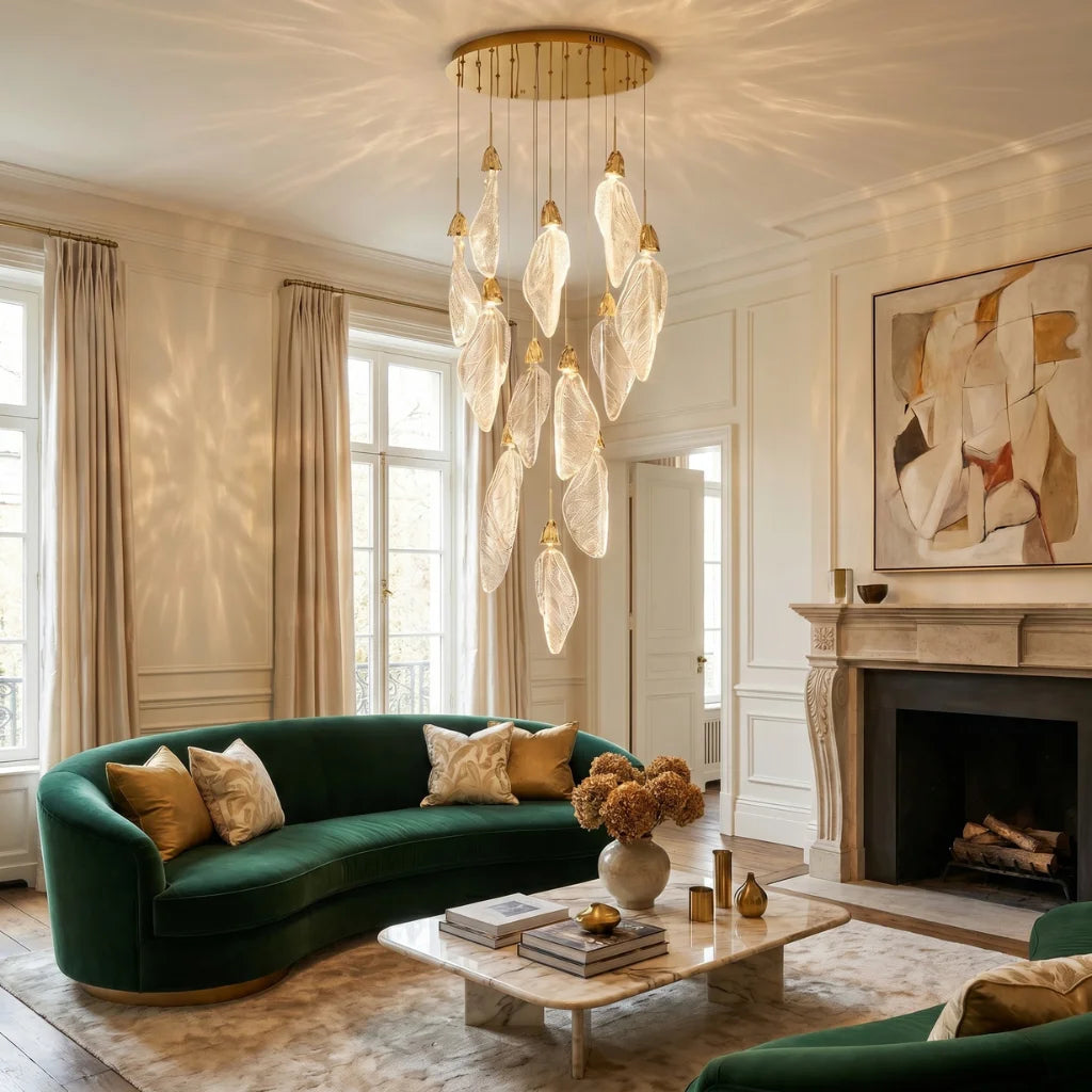 Large entryway chandelier for high ceiling home lighting in the US