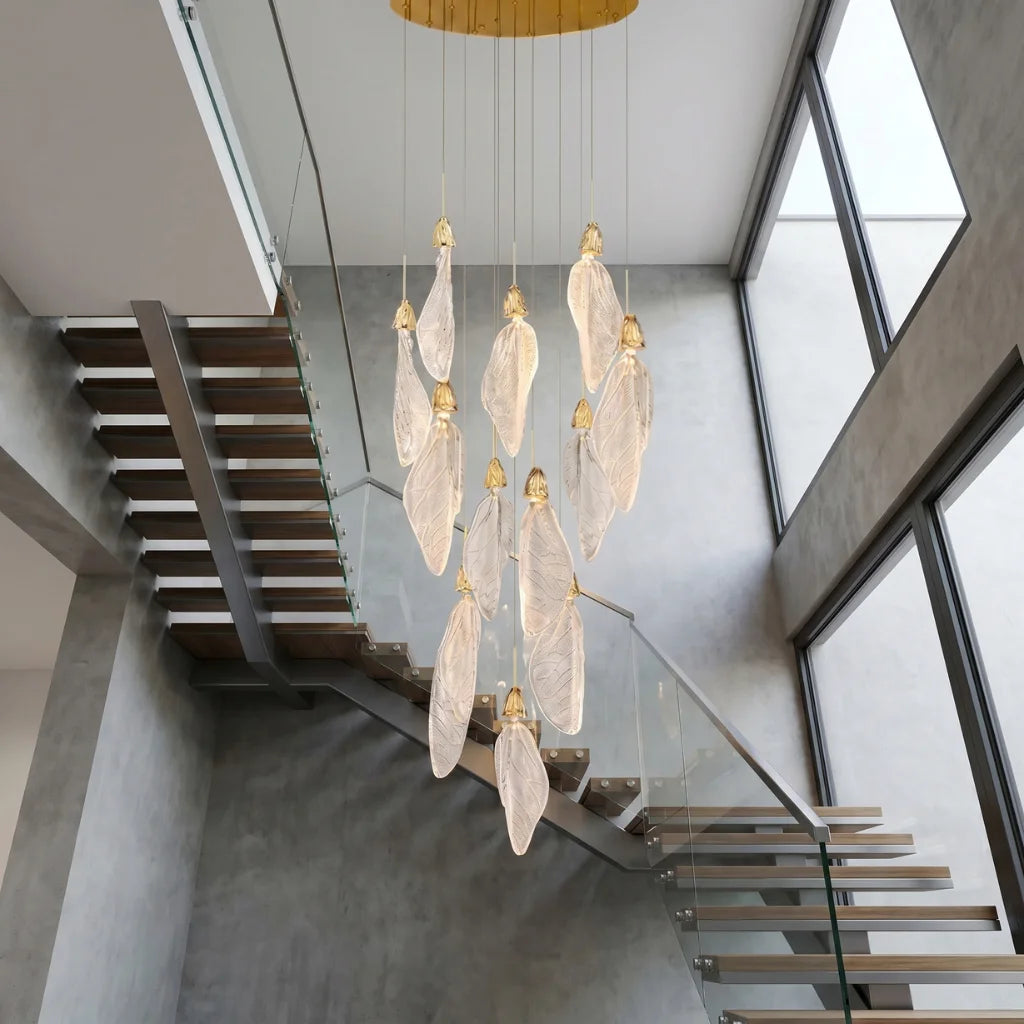 Large entryway chandelier for high ceiling home lighting in the US