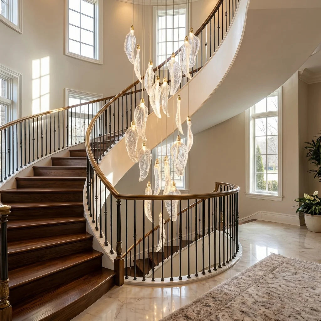Large entryway chandelier for high ceiling home lighting in the US