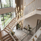YOOGEE luxury staircase chandelier for high ceiling entryway lighting