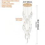 Modern crystal staircase chandelier for luxury foyer lighting by YOOGEE