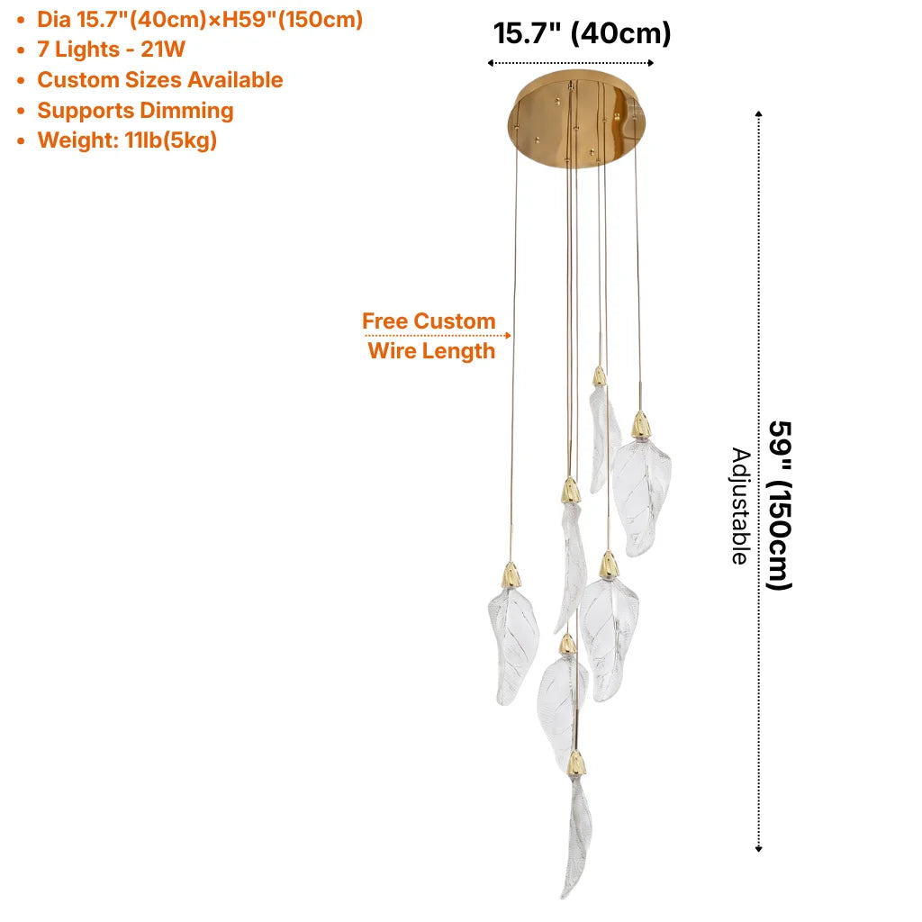 YOOGEE luxury staircase chandelier for high ceiling entryway lighting