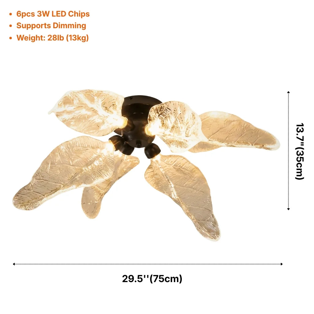 Leaf Modern Acrylic Ceiling Lamp for Bedroom & Living Room