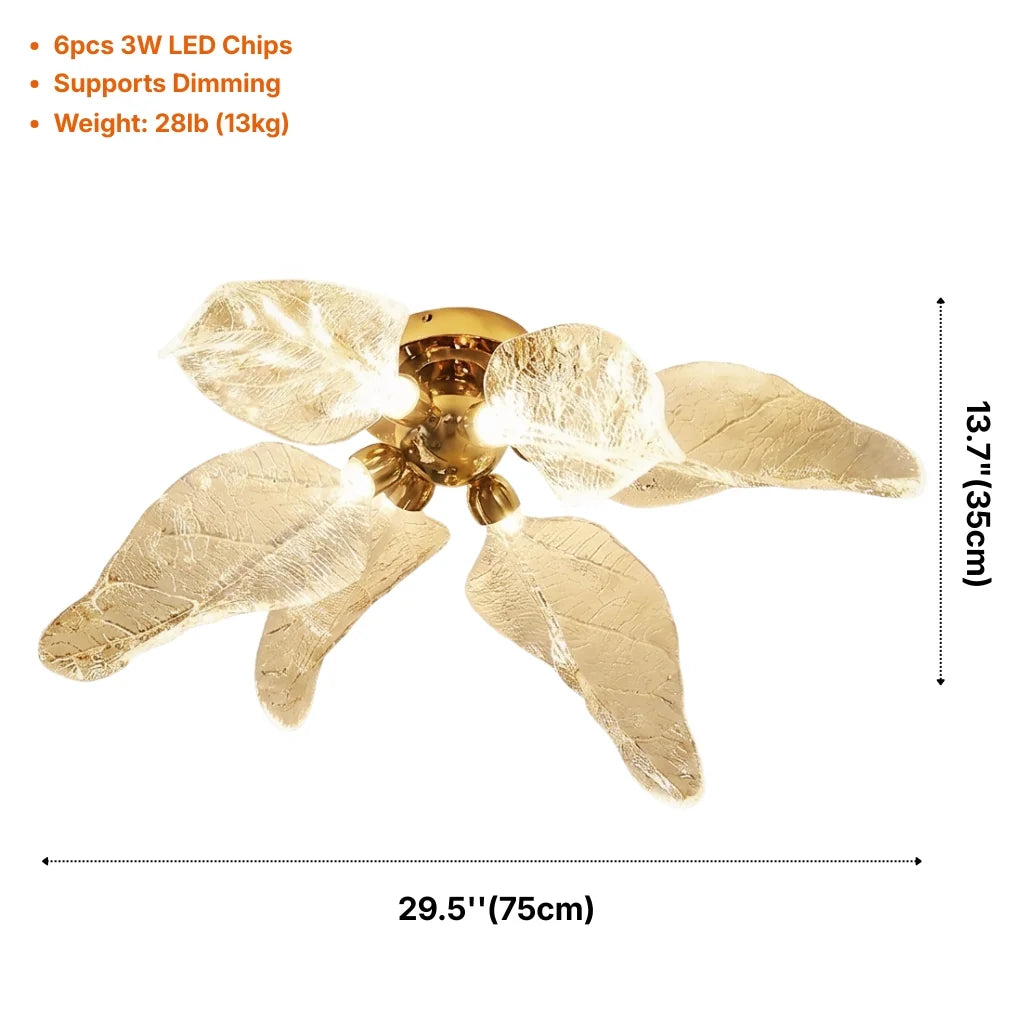 Leaf Modern Acrylic Ceiling Lamp for Bedroom & Living Room