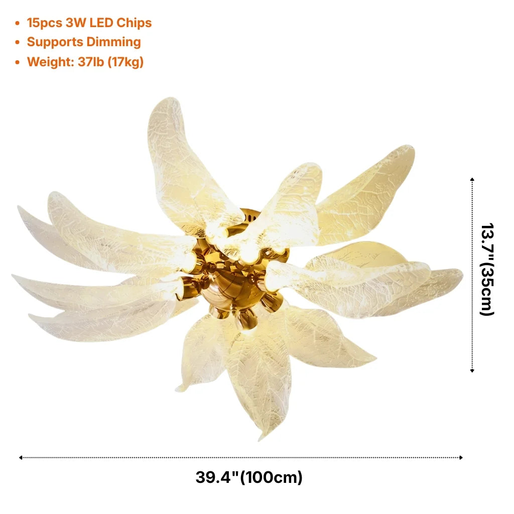 Leaf Modern Acrylic Ceiling Lamp for Bedroom & Living Room