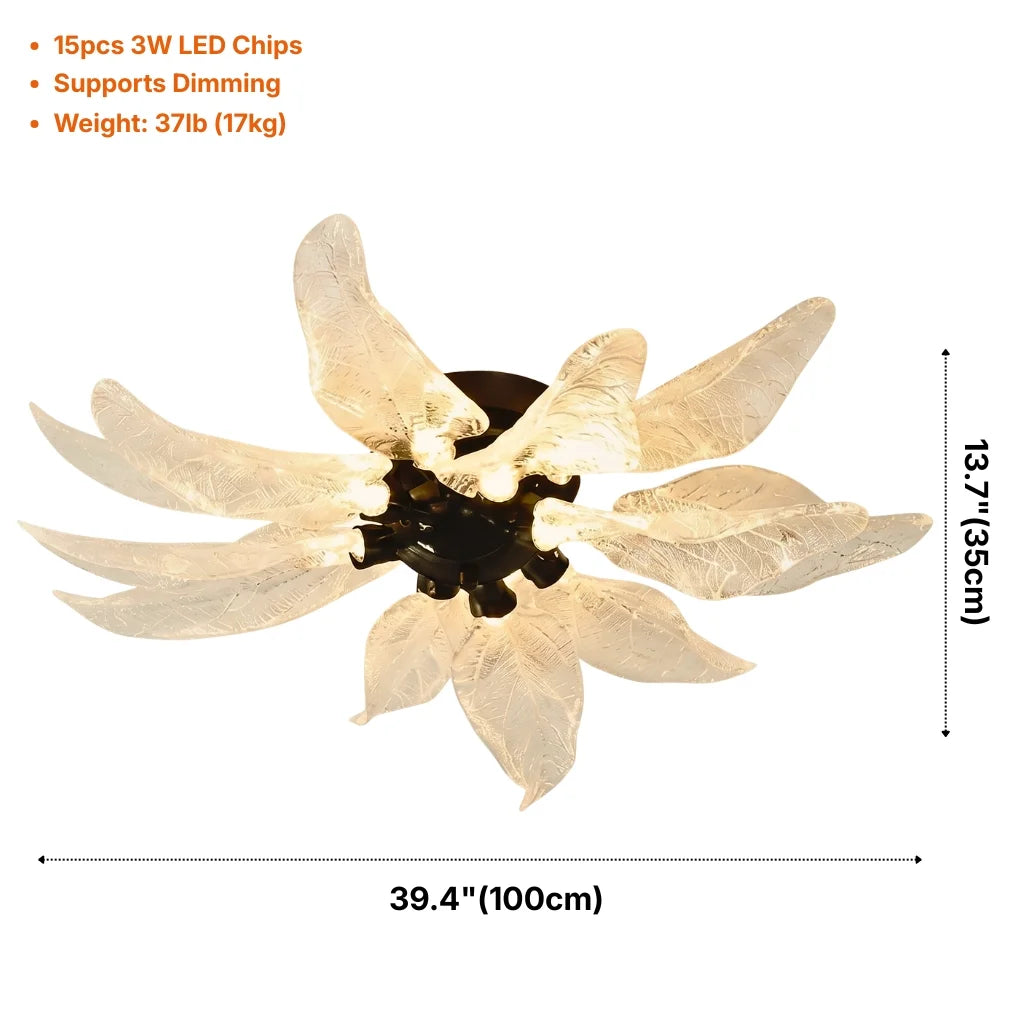 Leaf Modern Acrylic Ceiling Lamp for Bedroom & Living Room
