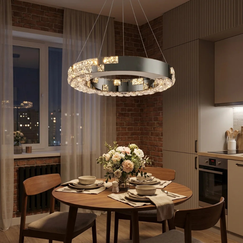 Modern chandelier light fixture for elegant living room decor