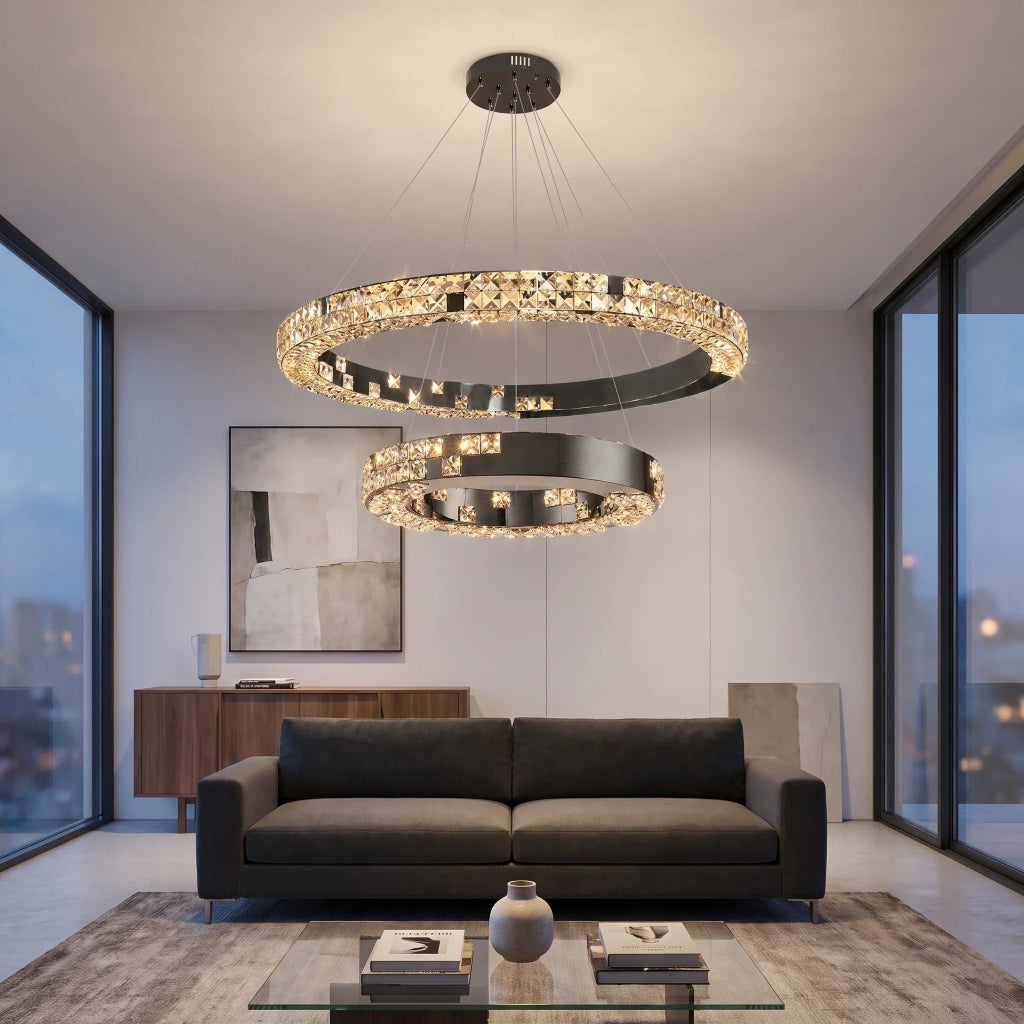 Modern chandelier light fixture for elegant living room decor