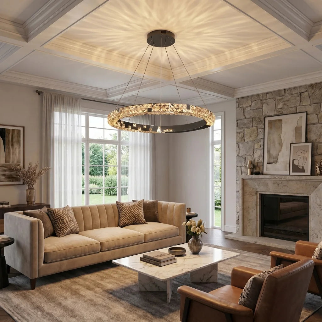 YOOGEE luxury crystal chandelier for modern dining room lighting