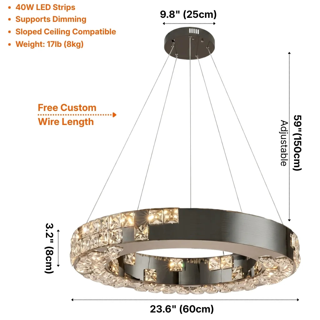 Luxury ceiling chandelier for upscale American home interiors