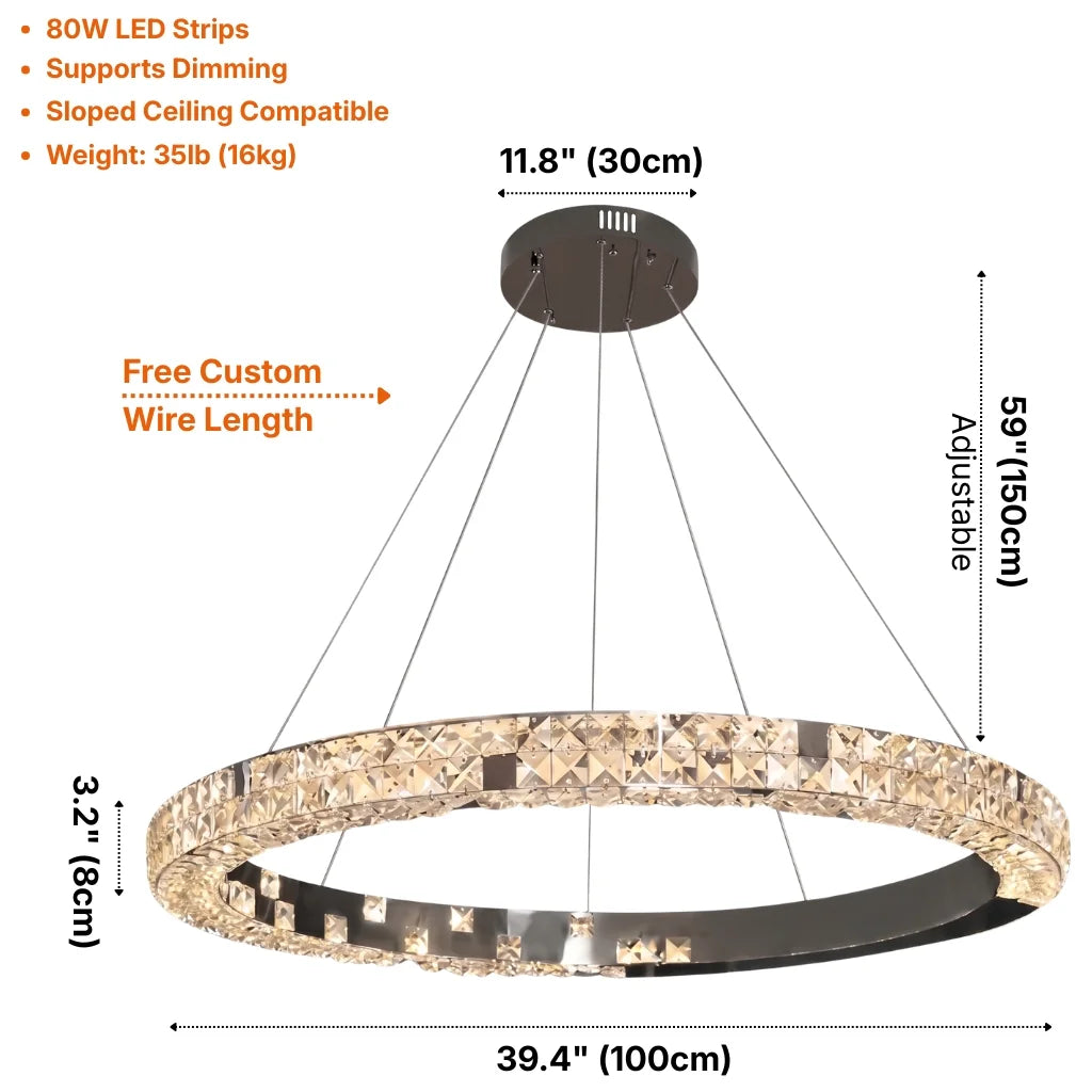YOOGEE luxury crystal chandelier for modern dining room lighting