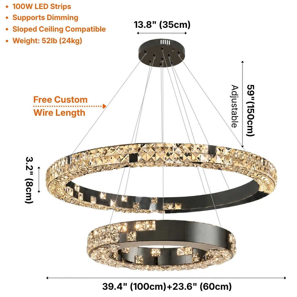 YOOGEE statement chandelier for dining room and foyer lighting