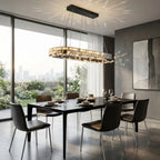 Modern brass pendant light for upscale American home interiors