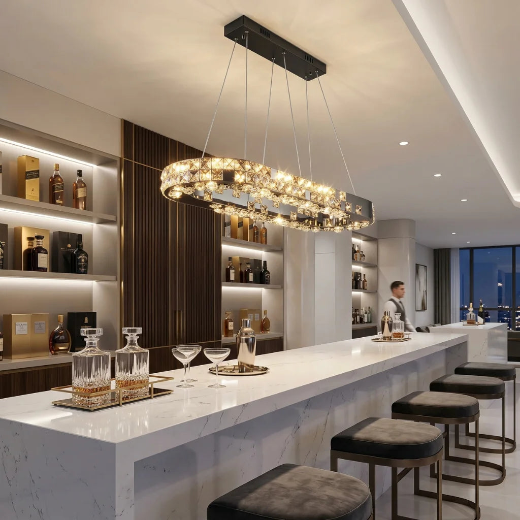 YOOGEE linear pendant light for kitchen and dining room lighting